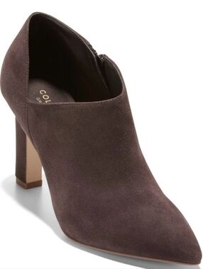 🌺Cole Haan Vestry Pointed Toe Bootie in Dark Chocolate Suede Sz 7.5 MSRP $150